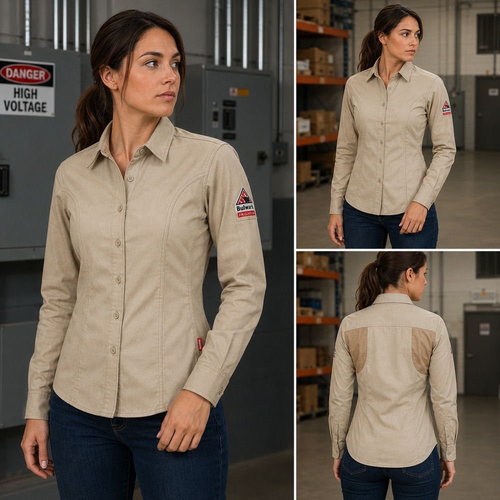 Bulwark FR iQ Series Cat 2 Flame Resistant Work Shirt Womens S NFPA 2112 NWT